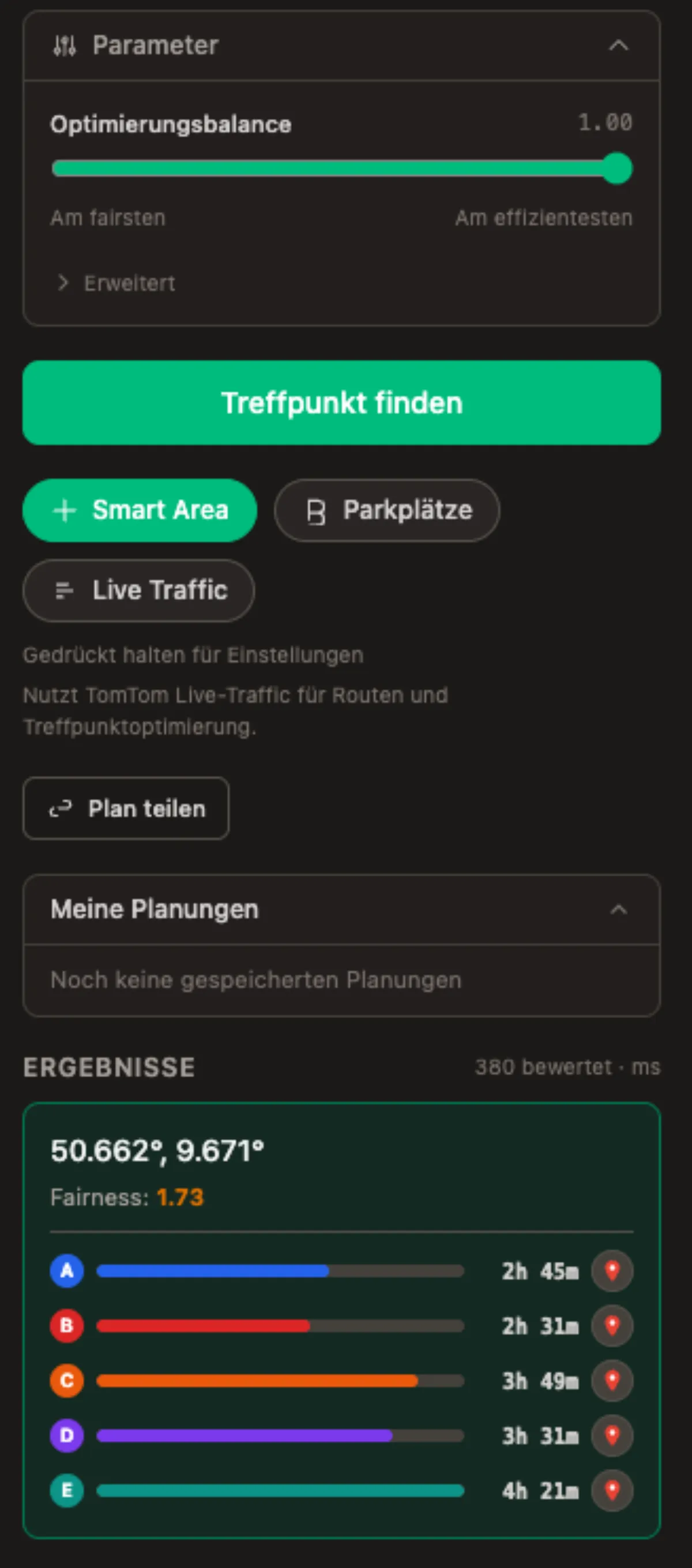 Optimierungsbalance-Slider