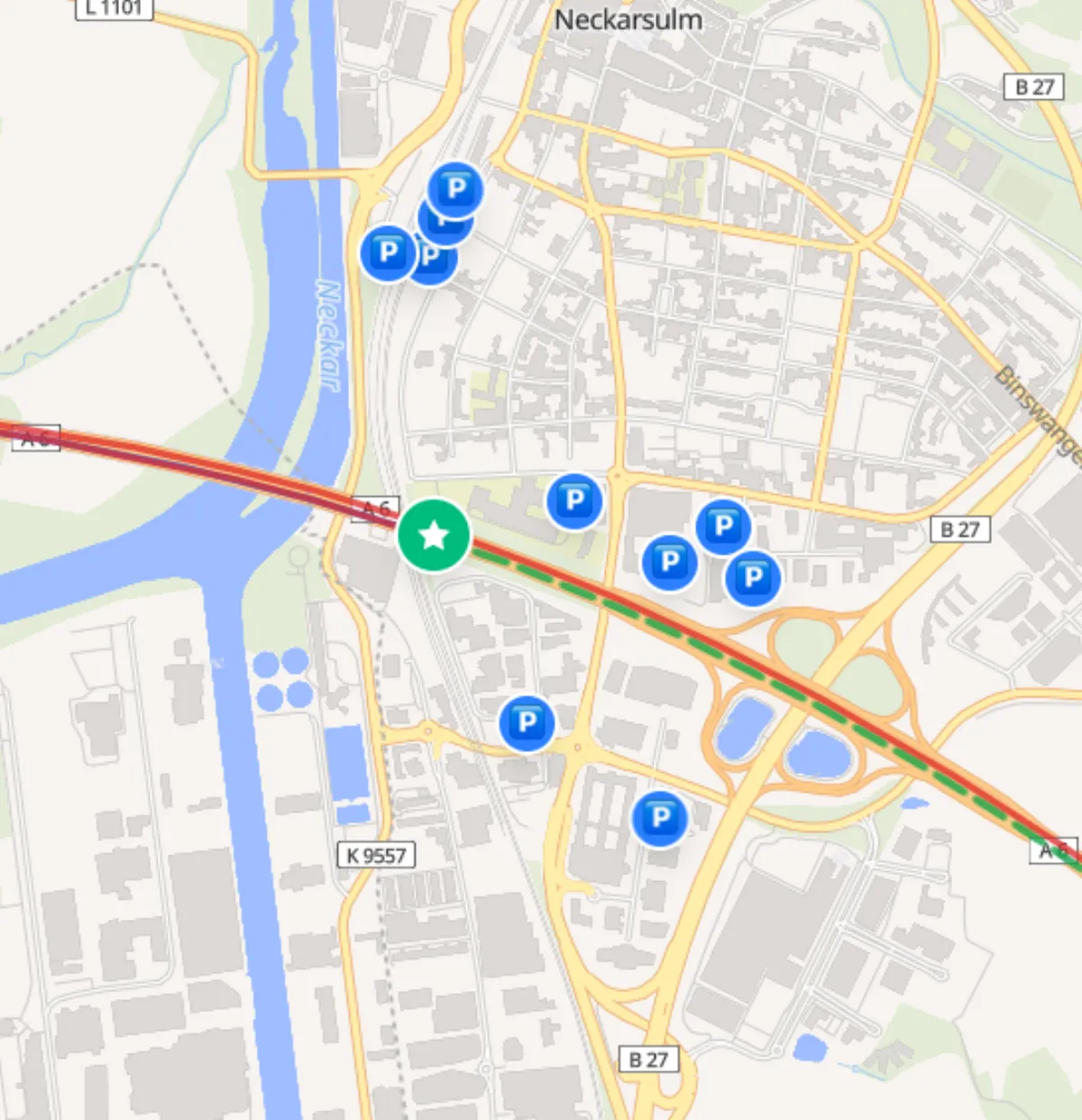 Parkplätze am Treffpunkt