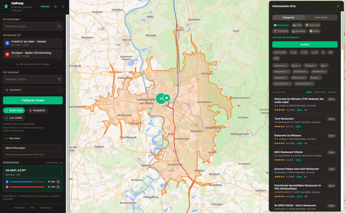 Smart Area mit POI-Suche