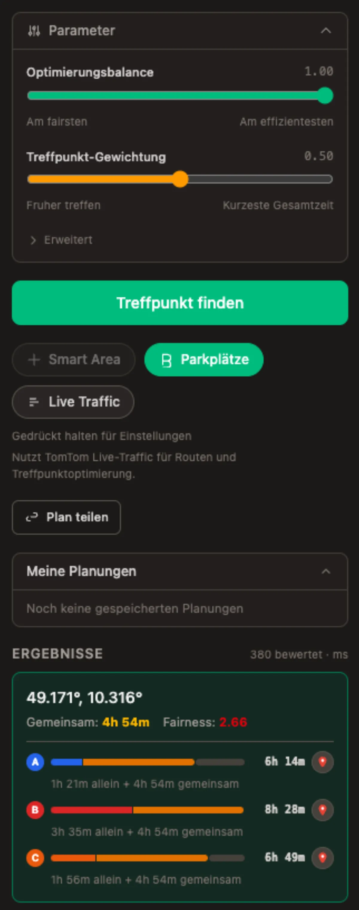Treffpunkt-Gewichtung
